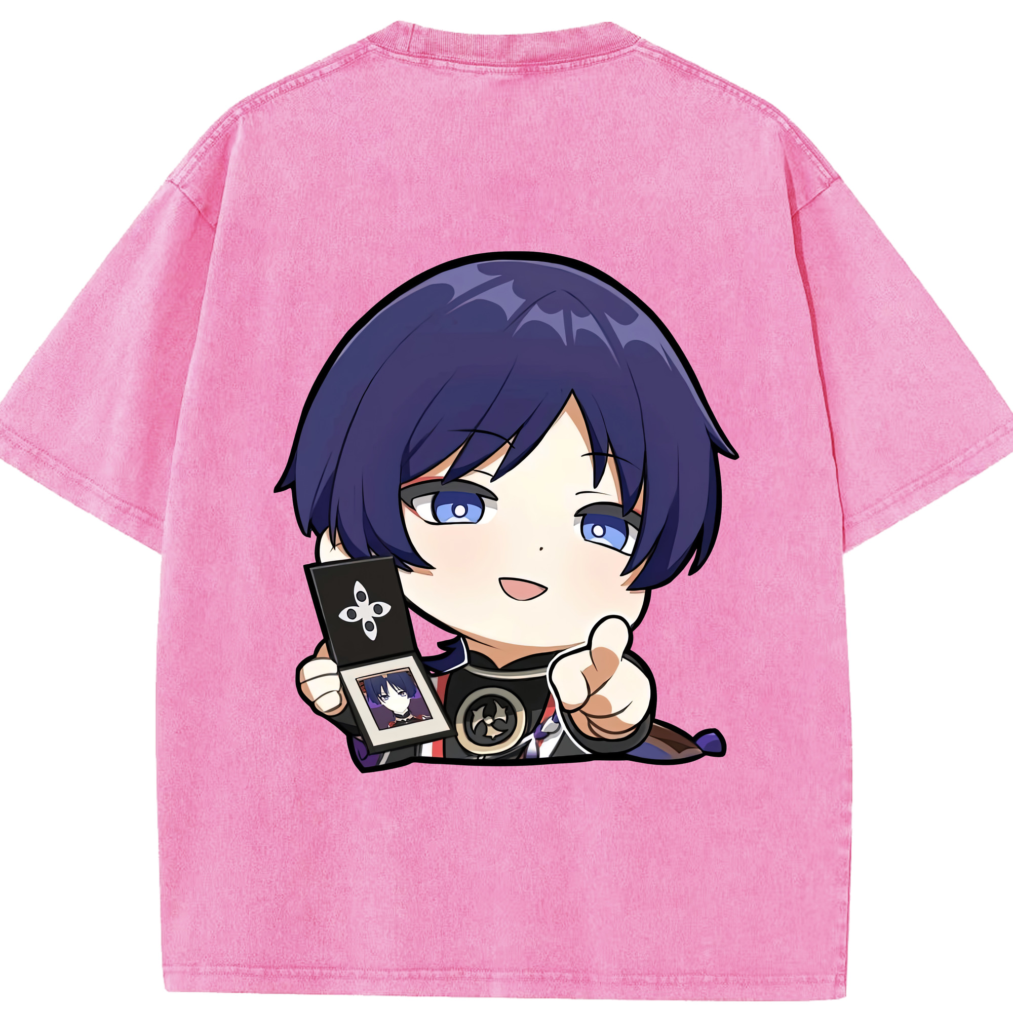 げんし神 さんペい genshin Sanpei 綿100% ヴィンテージ風 半袖Tシャツ（背面プリント）